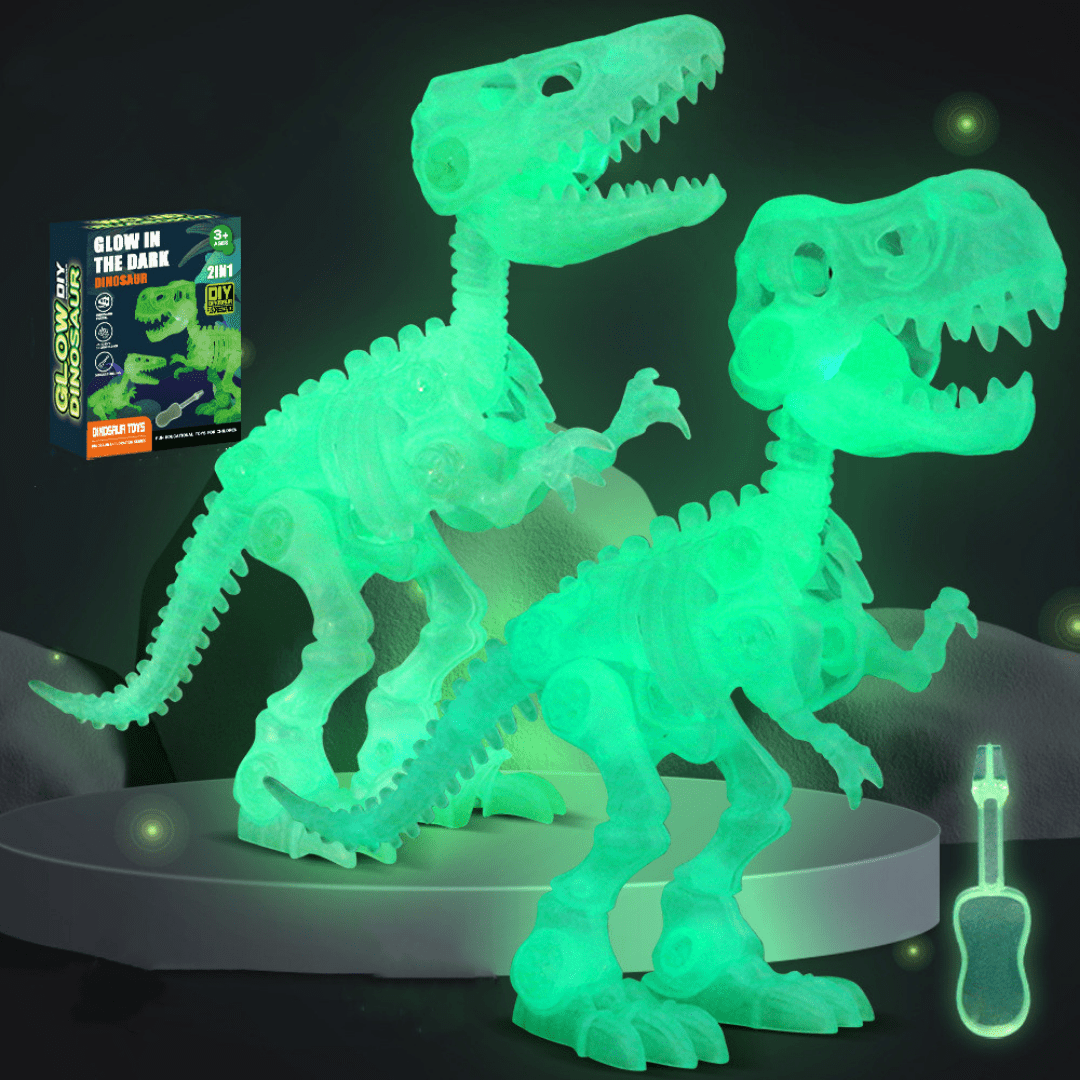 Glow in the Dark Dinosaur DIY Take Apart Fluorescent Skeleton Educational Toy for Kids