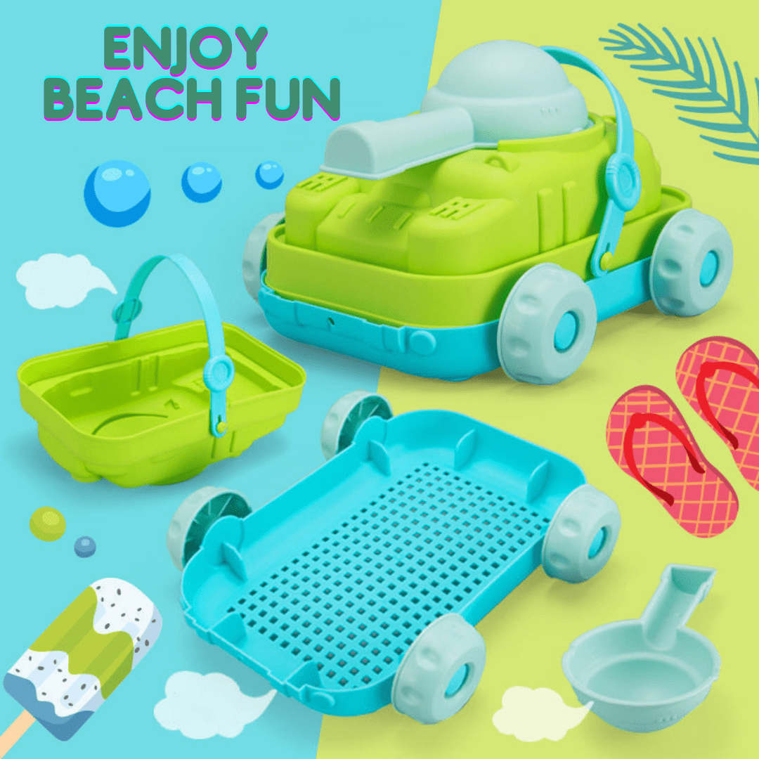 Dinosaur Sand Toys Beach Toys Set with Molds Digger Scoop Shovel Rake Truck