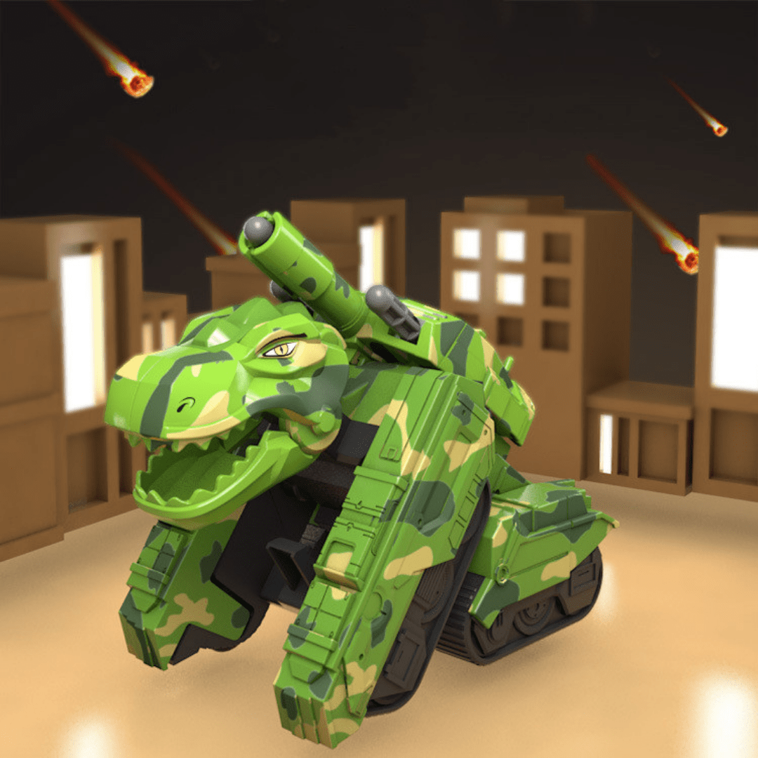 Transforming Military Dinosaur Tank and Aircraft Fire Bullet Inertial Truck Toy for Kids