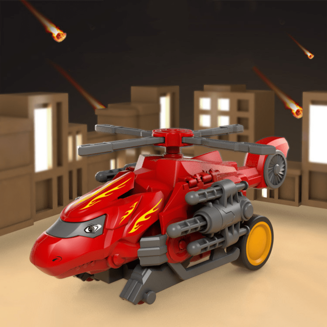 Transforming Military Dinosaur Tank and Aircraft Fire Bullet Inertial Truck Toy for Kids