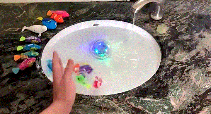 Swimming Robot Fish Toys for Kid Dog Cat Lighting Electric Fish