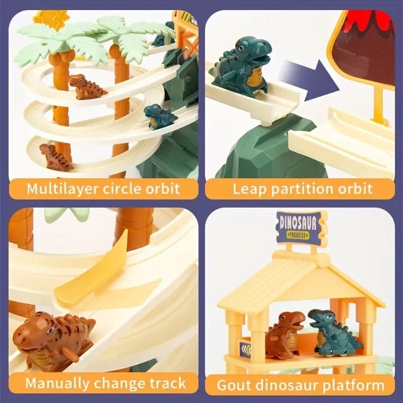 Dinosaur Climbing Stairs Toy - Slide Track, Light & Music