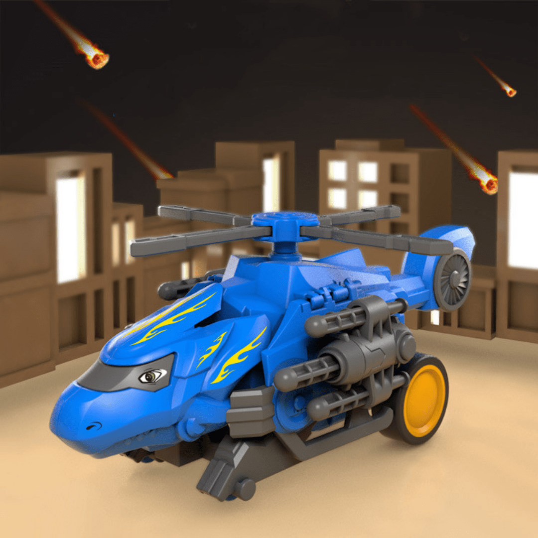 Transforming Military Dinosaur Tank and Aircraft Fire Bullet Inertial Truck Toy for Kids