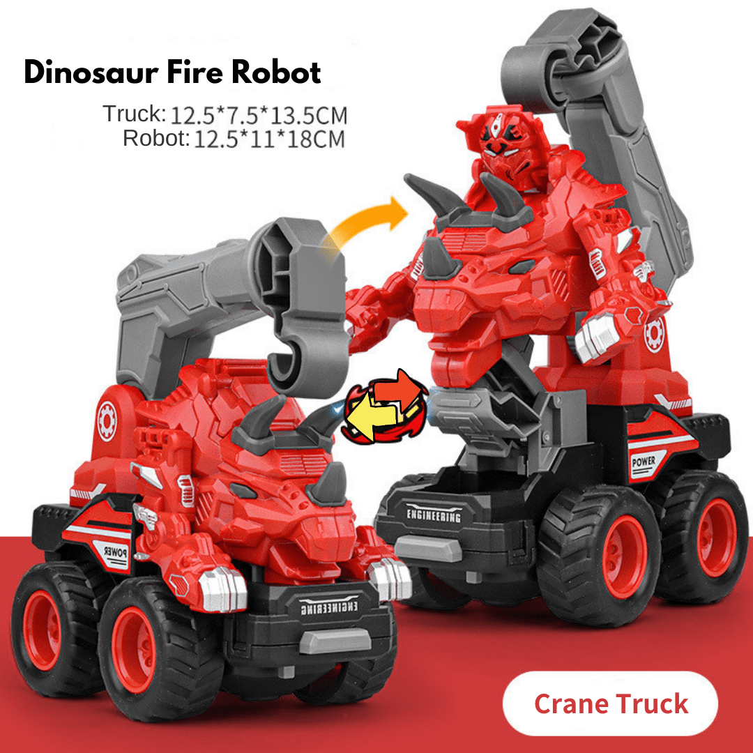 5 in 1 Dinosaur Engineering Truck Transform Robot Play Vehicles Toys Gift for Age 4-9