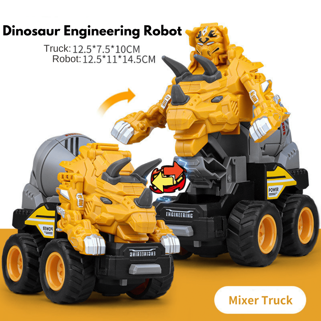 5 in 1 Dinosaur Engineering Truck Transform Robot Play Vehicles Toys Gift for Age 4-9