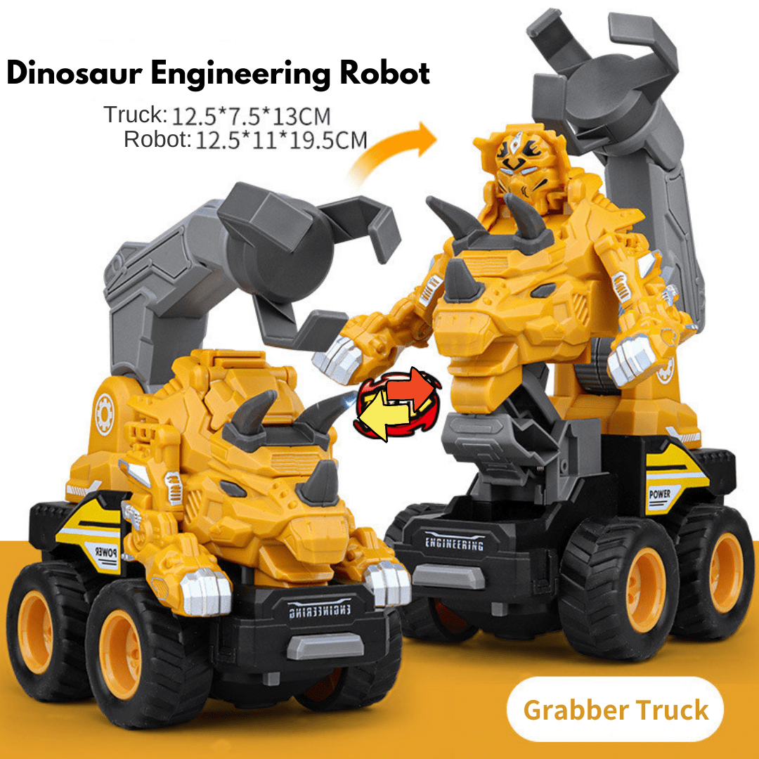 5 in 1 Dinosaur Engineering Truck Transform Robot Play Vehicles Toys Gift for Age 4-9