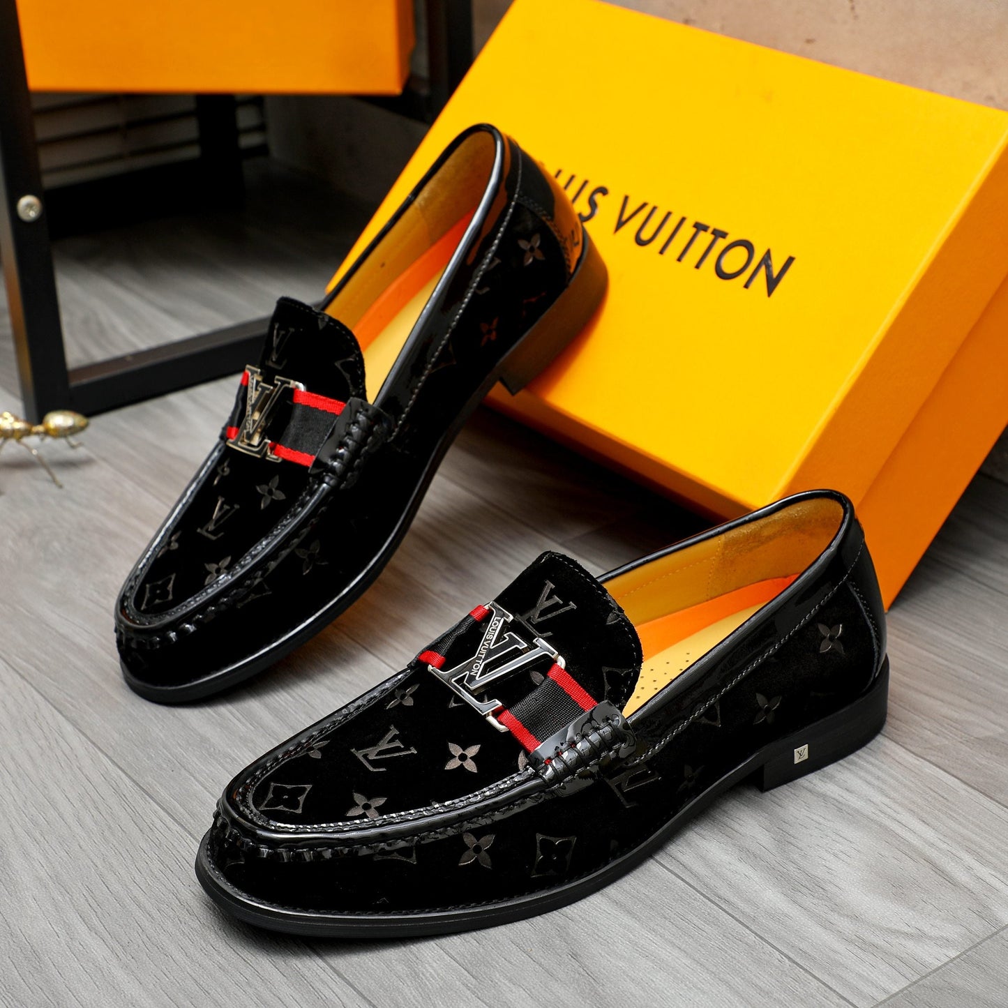 Lvv suede printed cowhide upper leather shoes 0725073008