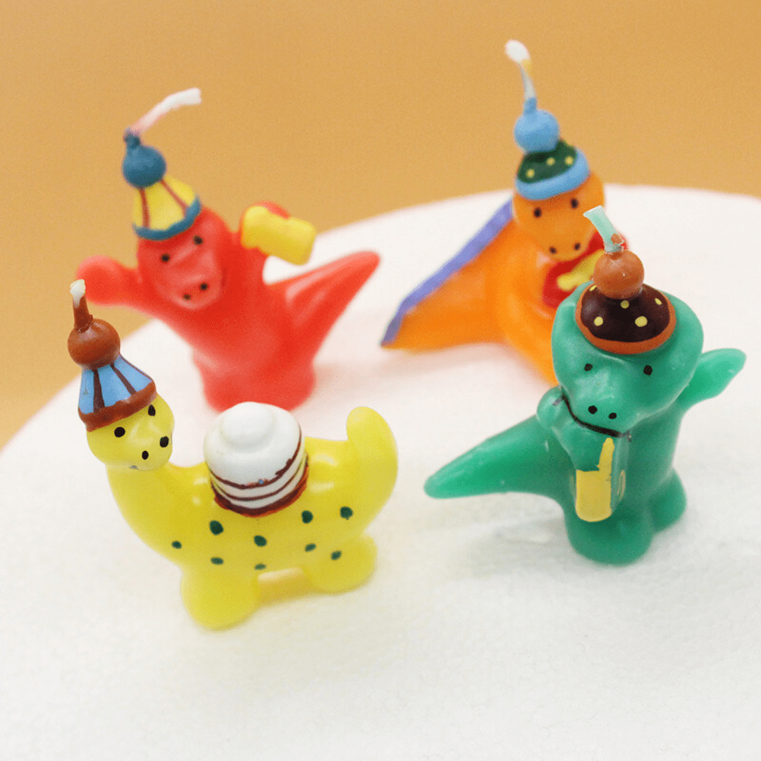 Wooden Birthday Cake Toy (1-5 Years) with Dinosaur Candles