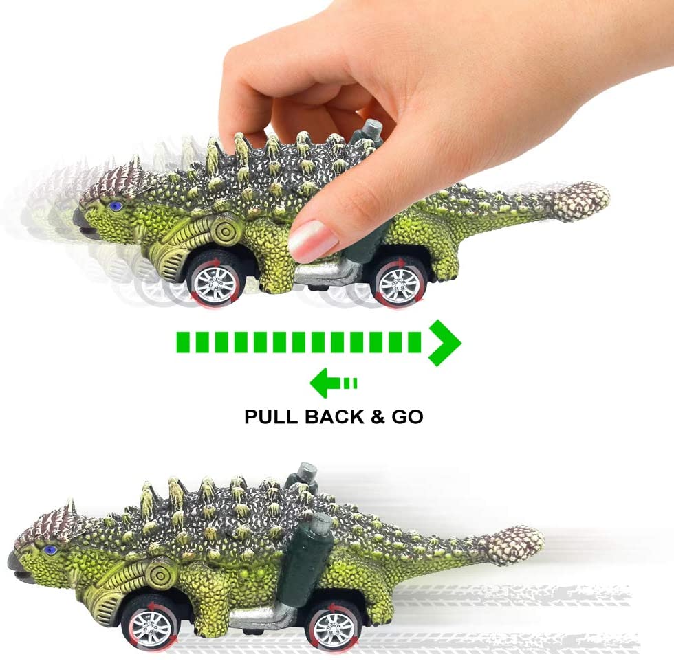 Mini Dinosaur Toy Pull Back Cars Dino Toy Cars for Boys Girls 3-6 Years Old