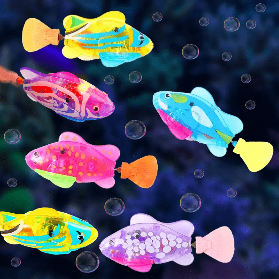 Swimming Robot Fish Toys for Kid Dog Cat Lighting Electric Fish