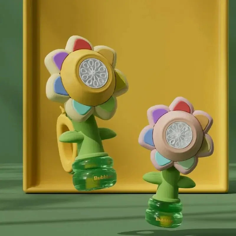 Electric Sunflower Shakes Head Dancing Bubble Machine Toy