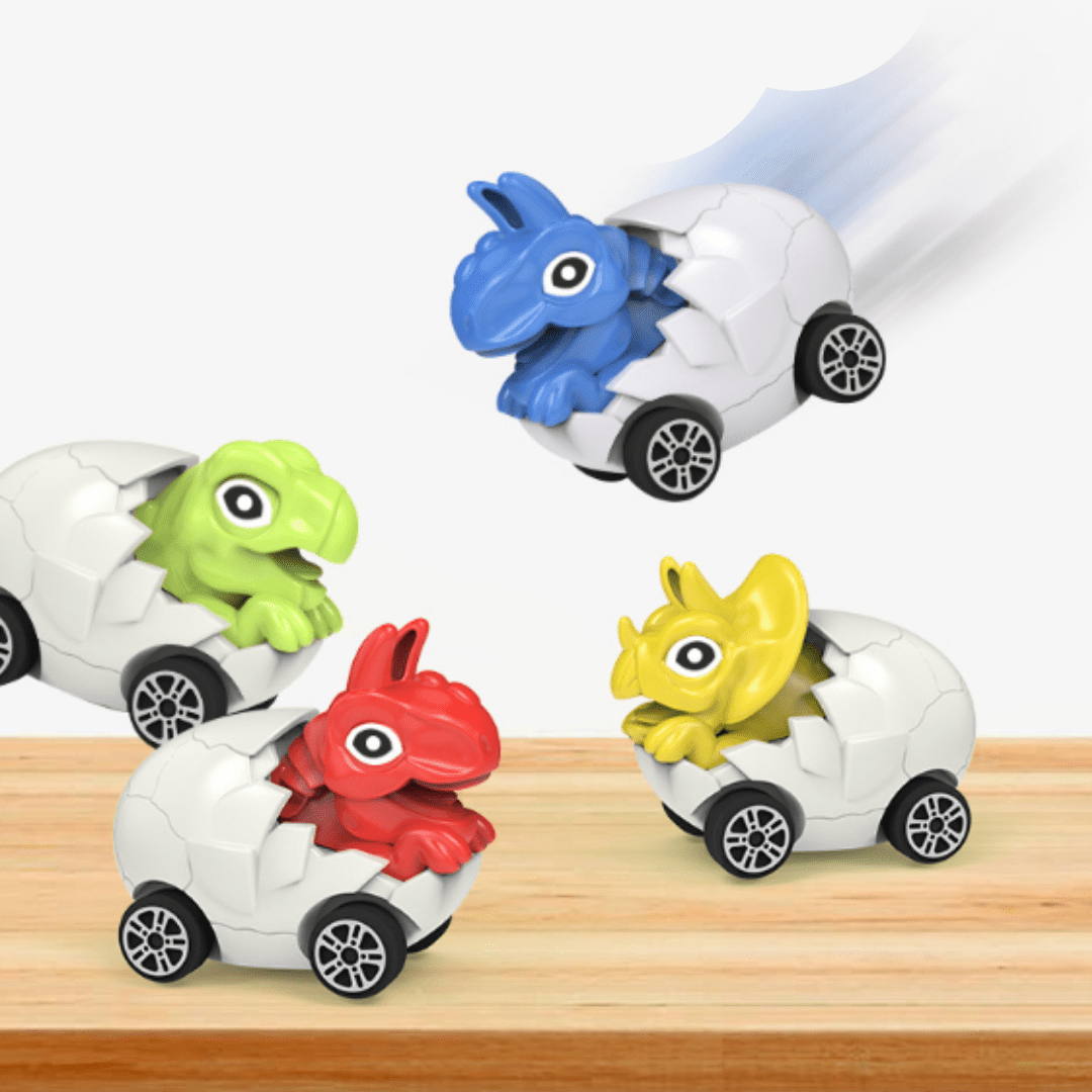 Dinosaur Transformed Sliding Track Toy with Mini Cars One Button Eject