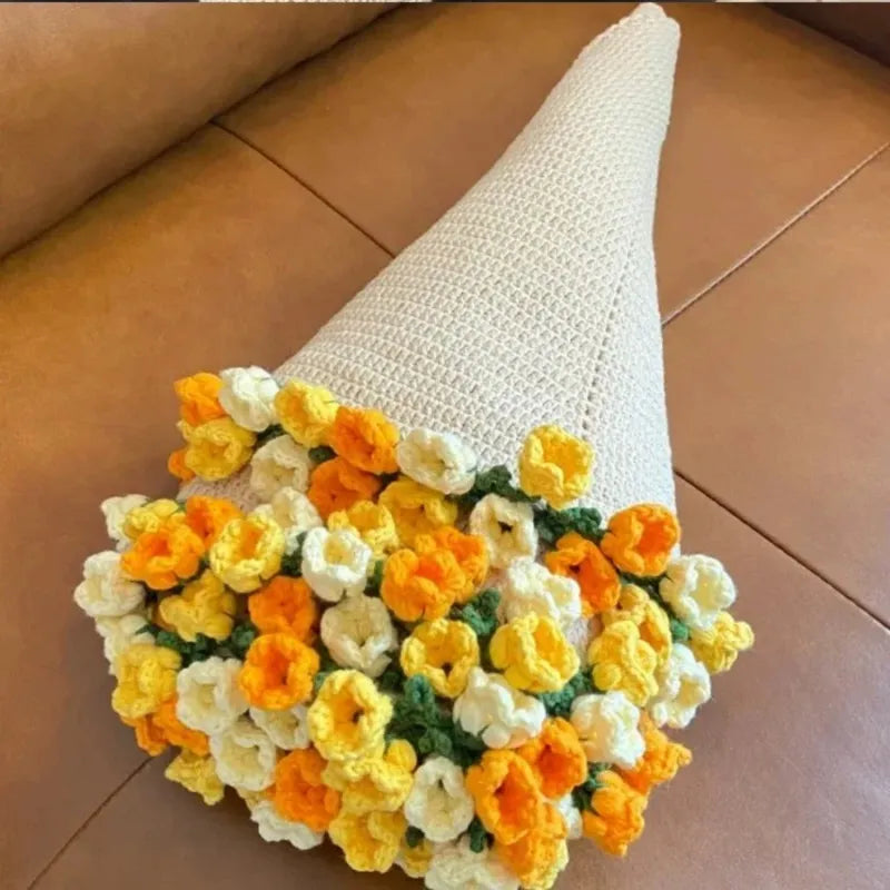 Hand-Knitted Rose Blanket - DIY Kit or Ready-Made Gift