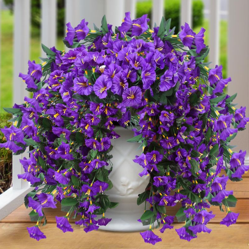 Artificial Faux Hanging Flowers Plants - UV resistant, Waterproof, Windproof