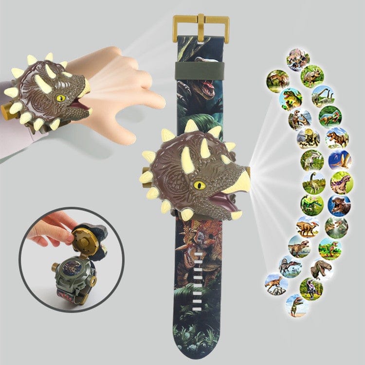 Dinosaur Flip Top Watch with Slide Projector 24 Species Pattern Educational Learning Toy