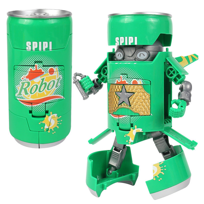 Soda Drink Transforming Robot Toy