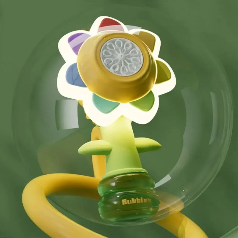 Electric Sunflower Shakes Head Dancing Bubble Machine Toy