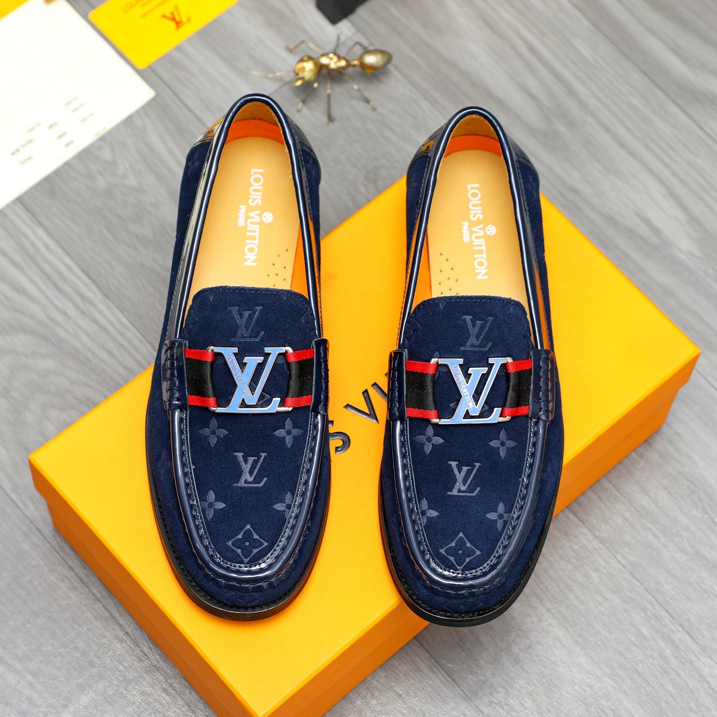 Lvv suede printed cowhide upper leather shoes 0725073008