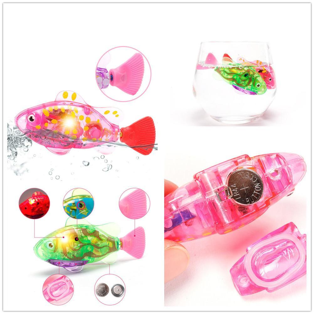 Swimming Robot Fish Toys for Kid Dog Cat Lighting Electric Fish