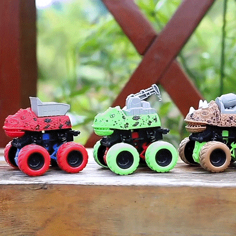 Dinosaur Stunt Car Engineering Vehicle Off Road Four Wheels Toy