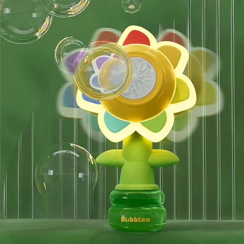 Electric Sunflower Shakes Head Dancing Bubble Machine Toy