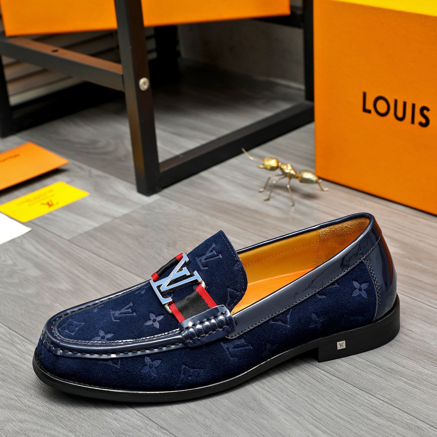 Lvv suede printed cowhide upper leather shoes 0725073008