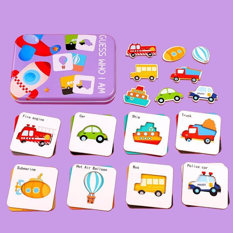 Guess Who I Am Dinosaur Matching Cards Jigsaw Puzzle Kids Early Learning Cognitive Toys