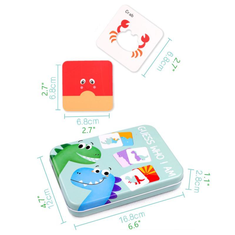 Guess Who I Am Dinosaur Matching Cards Jigsaw Puzzle Kids Early Learning Cognitive Toys