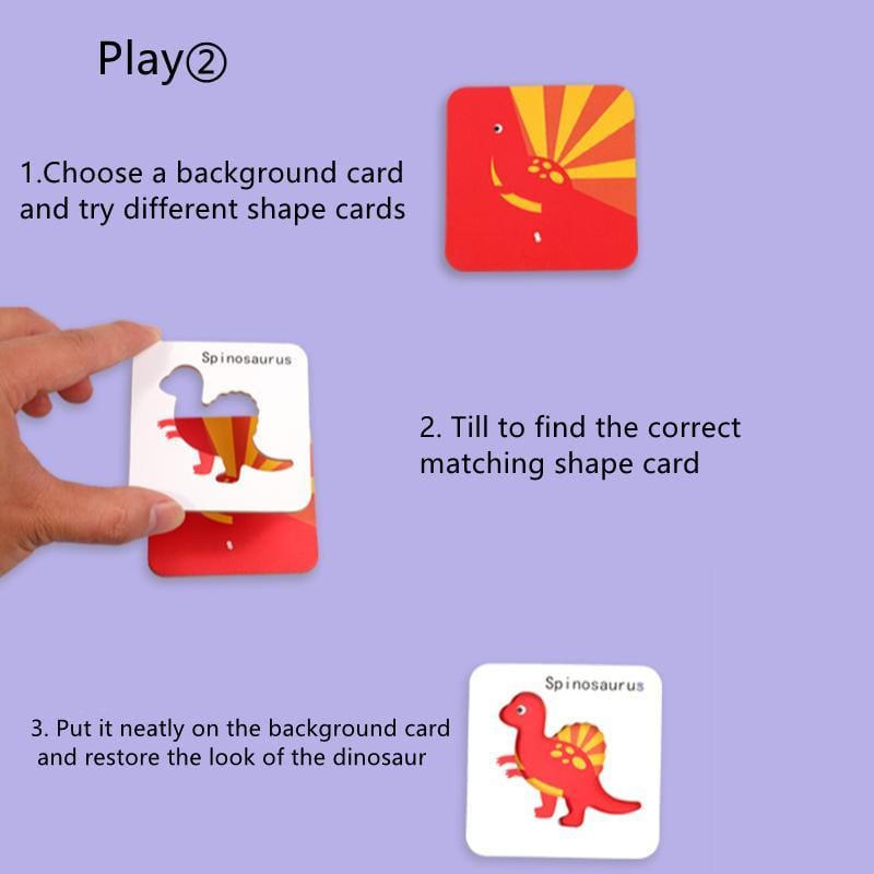 Guess Who I Am Dinosaur Matching Cards Jigsaw Puzzle Kids Early Learning Cognitive Toys