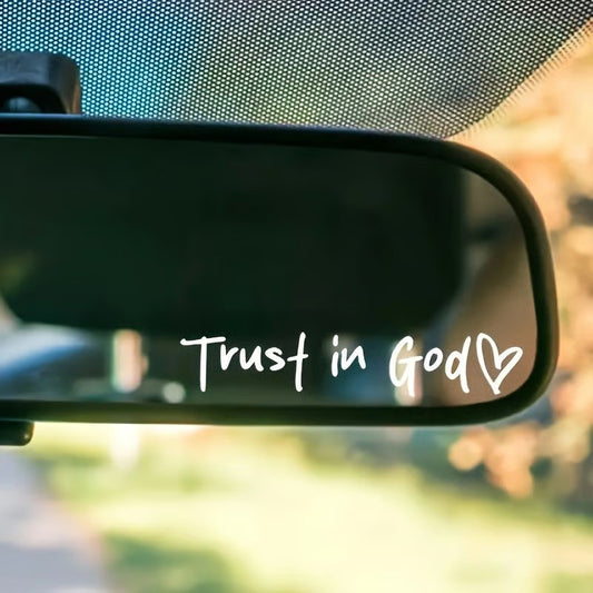 Trust in God Car Rearview Mirror Sticker - 2pcs