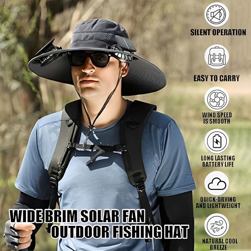 🎁Best father‘s Day Gifts❤2025 New Ultralight Solar Fan Sun Hat – Lighter Than a Baseball!⚾(Only 11oz)