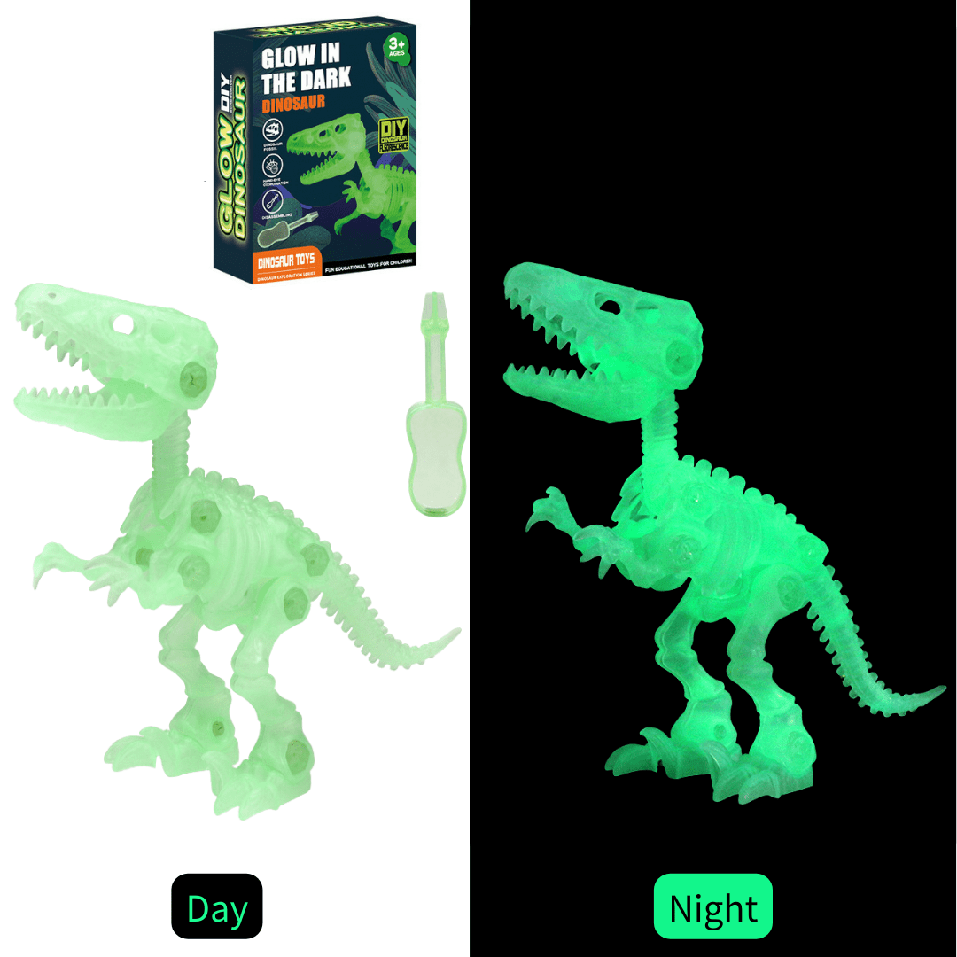Glow in the Dark Dinosaur DIY Take Apart Fluorescent Skeleton Educational Toy for Kids