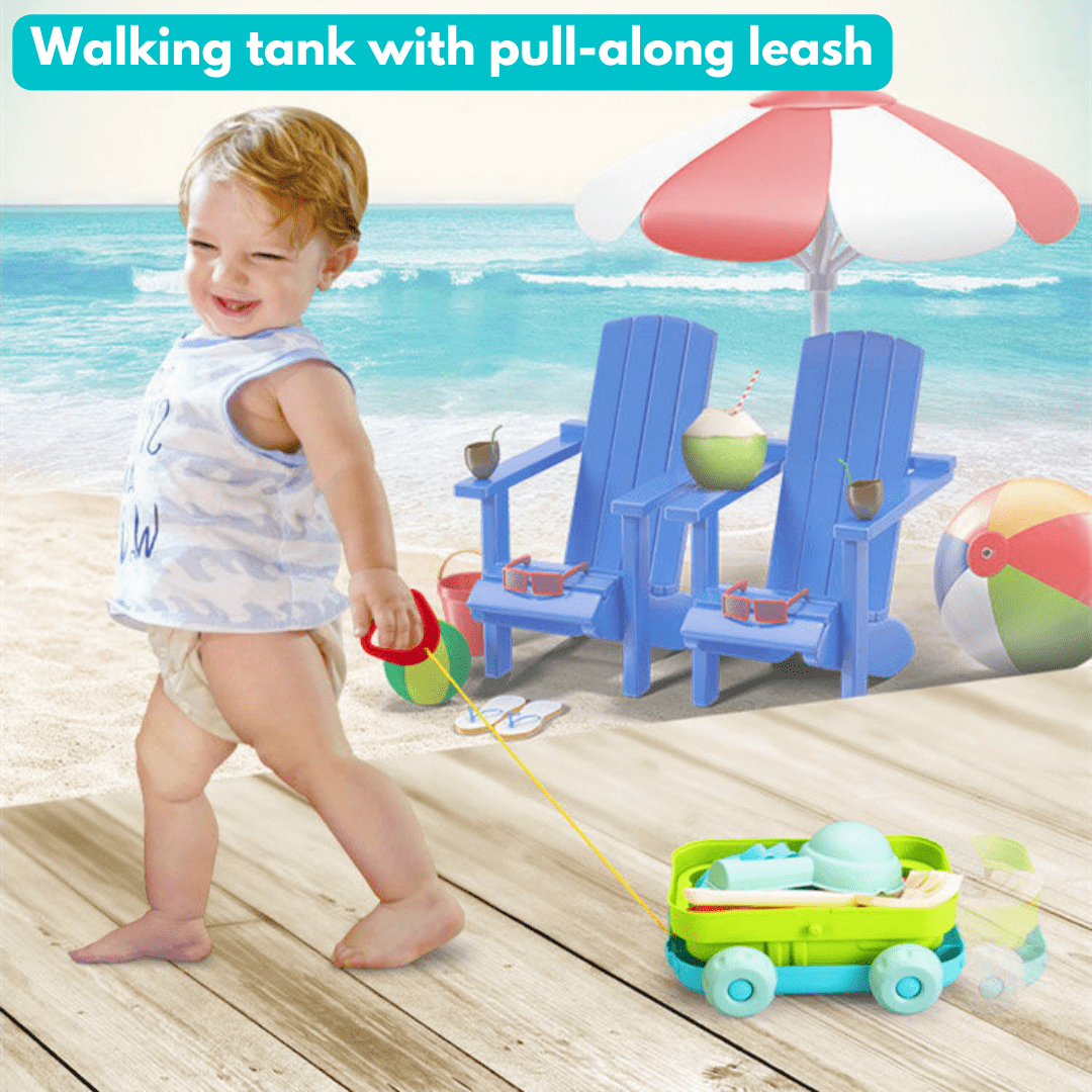 Dinosaur Sand Toys Beach Toys Set with Molds Digger Scoop Shovel Rake Truck