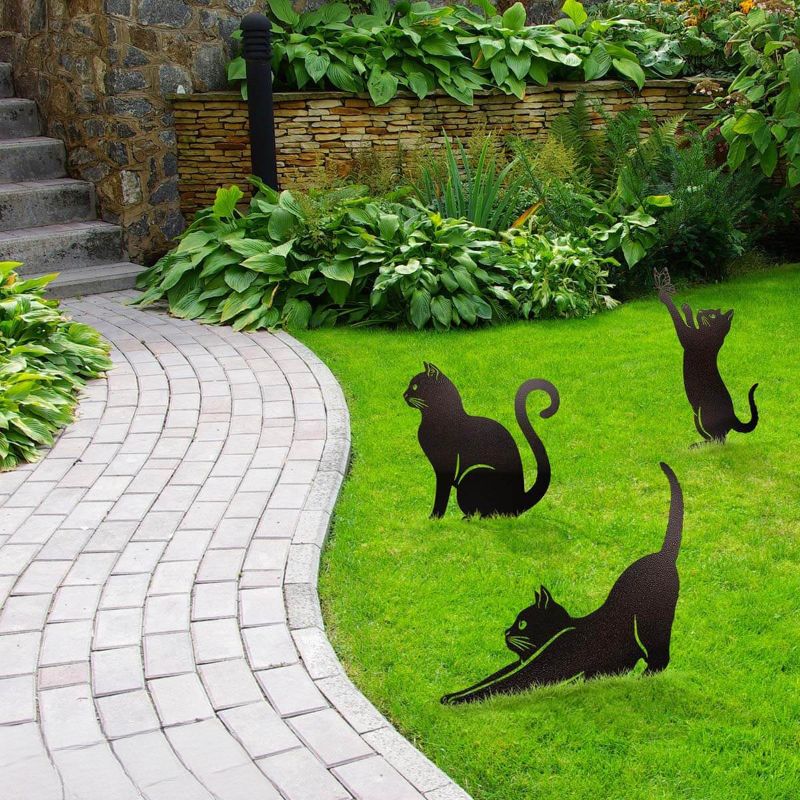 Metal Garden Art - Cats Silhouette