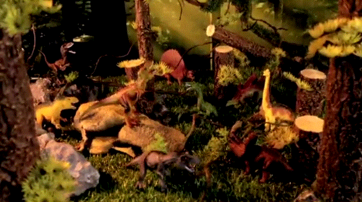 Educational Realistic Dinosaur Toys Figures Activity Play Mat Trees & Container Playset