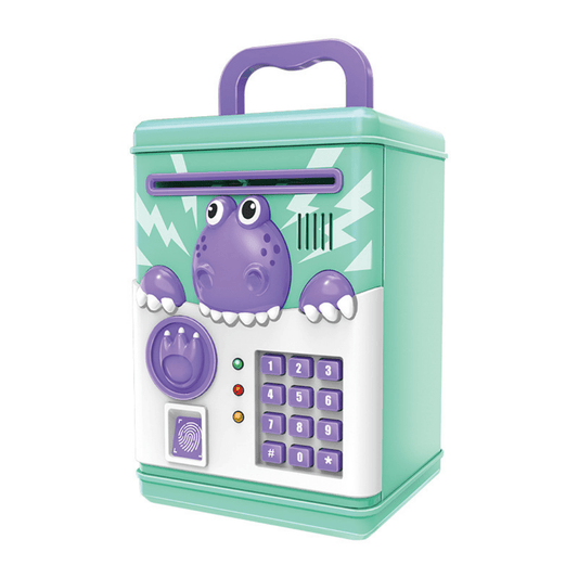 Electronic Dinosaur Piggy Bank Mini ATM Toys Saving Machine with Password and Fingerprint Unlocking