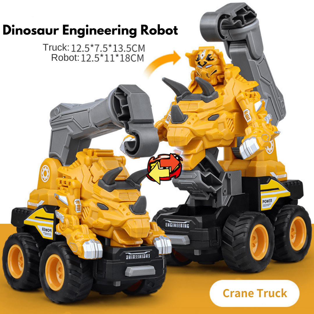 5 in 1 Dinosaur Engineering Truck Transform Robot Play Vehicles Toys Gift for Age 4-9