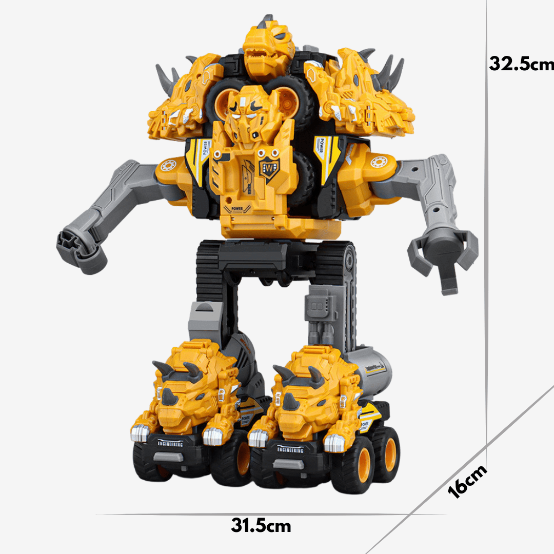 5 in 1 Dinosaur Engineering Truck Transform Robot Play Vehicles Toys Gift for Age 4-9