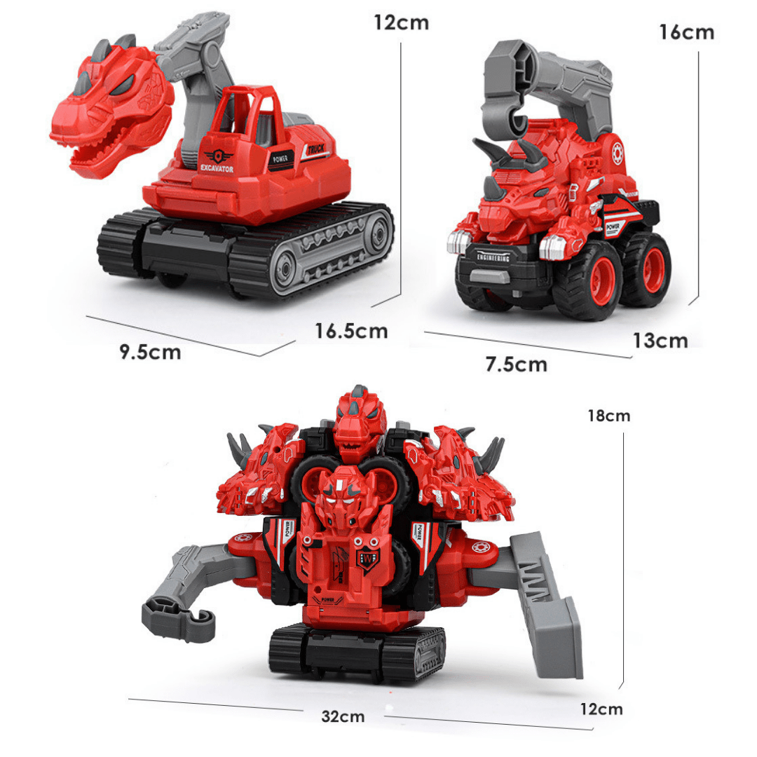 5 in 1 Dinosaur Engineering Truck Transform Robot Play Vehicles Toys Gift for Age 4-9