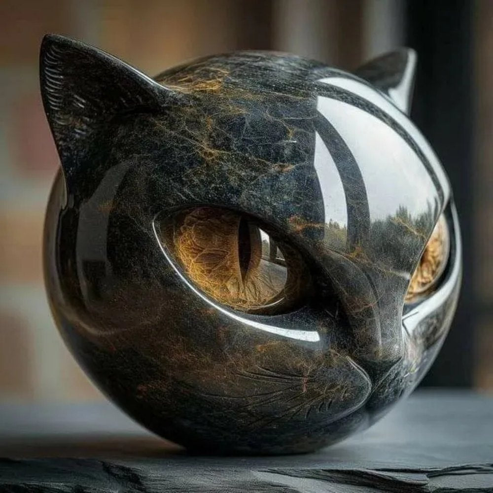 Luxury Black Cat Sculpture – Elegant Home Decor and Gift-Ready Art Piece
