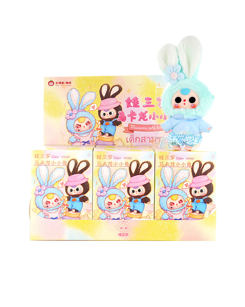 Baby Three Rabbit Macaron Cute Bunny Plush Blind Box
