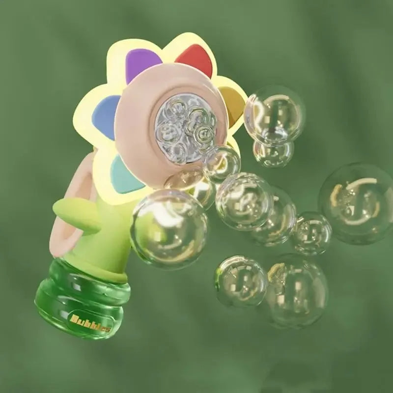 Electric Sunflower Shakes Head Dancing Bubble Machine Toy