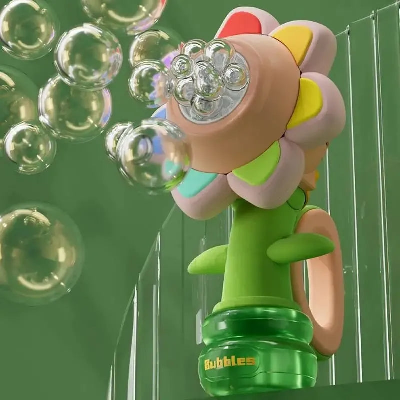 Electric Sunflower Shakes Head Dancing Bubble Machine Toy