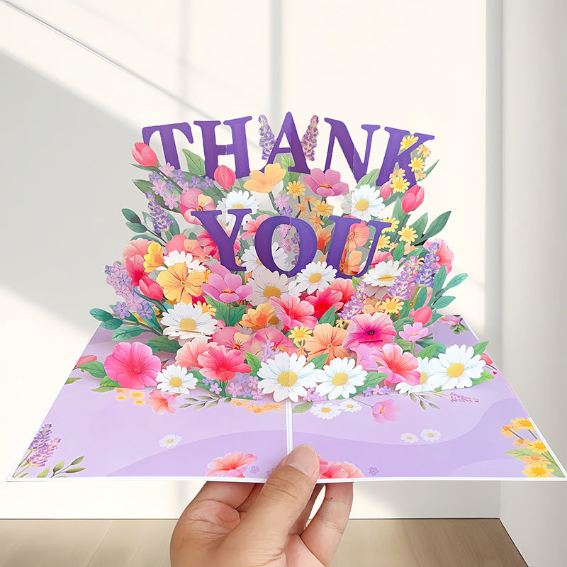 Vibrant 3D Butterfly & Daisy Pop-Up Greeting Card