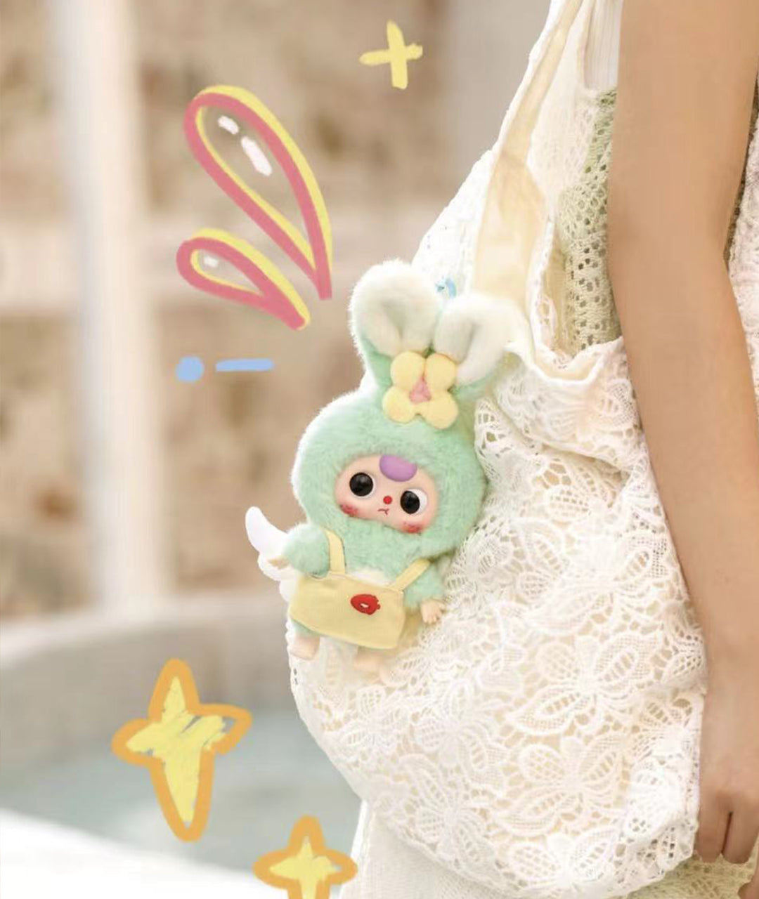 Baby Three Rabbit Macaron Cute Bunny Plush Blind Box