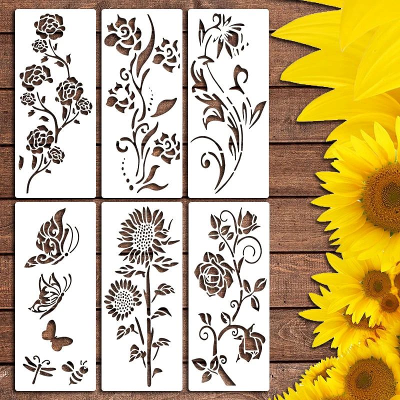 Garden Fence Large Flower Stencils DIY Decoration BloomTrace