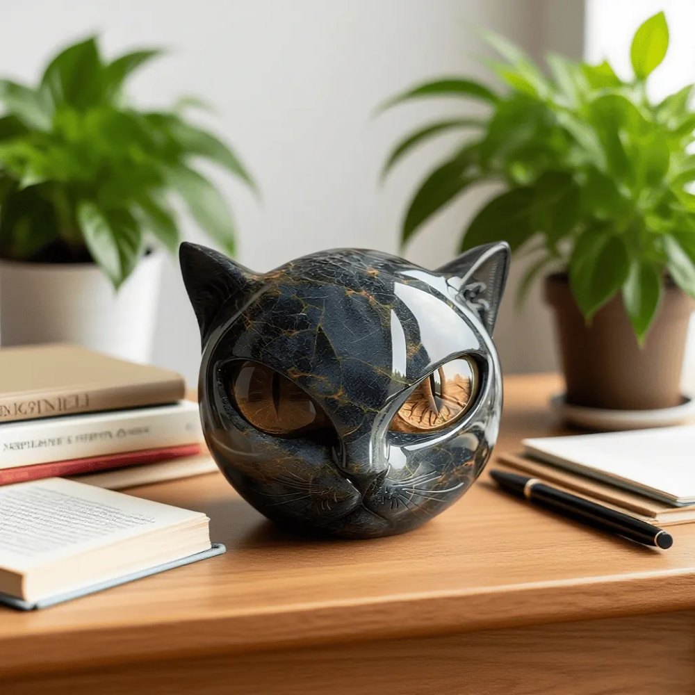 Luxury Black Cat Sculpture – Elegant Home Decor and Gift-Ready Art Piece