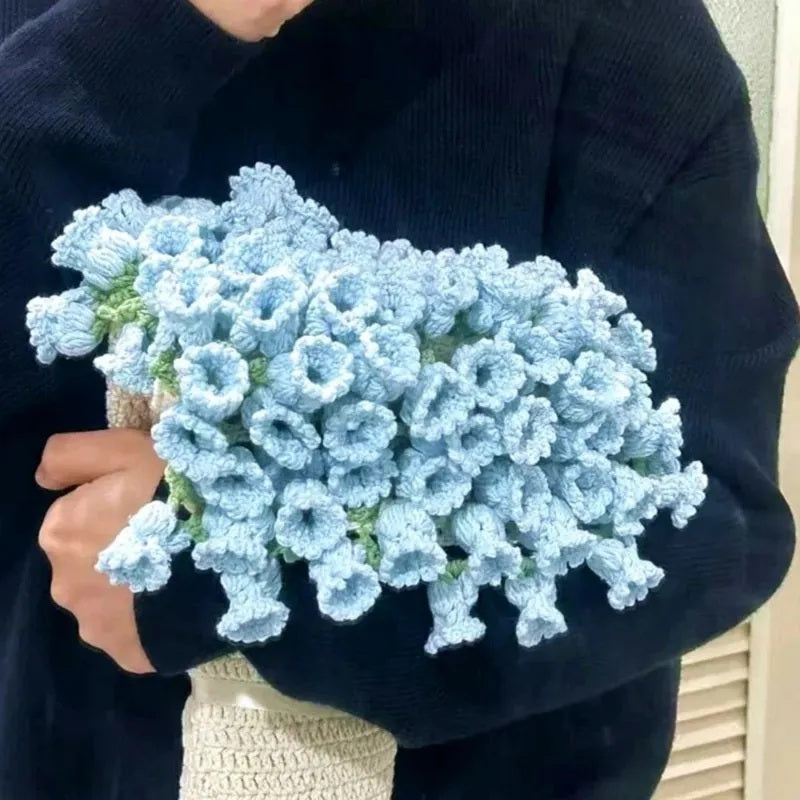 Hand-Knitted Rose Blanket - DIY Kit or Ready-Made Gift