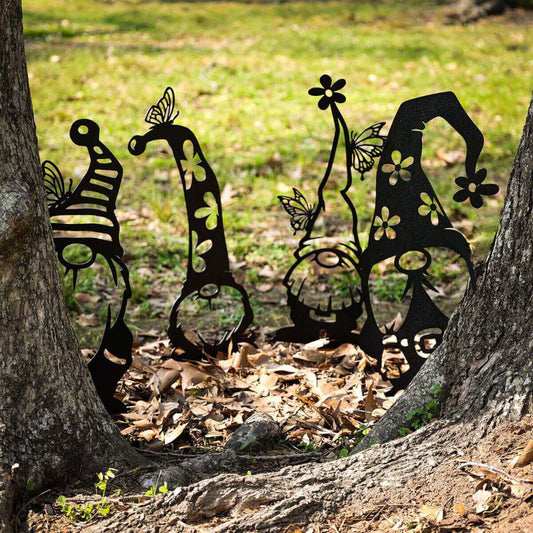 Metal Garden Art - Gnomes Silhouette