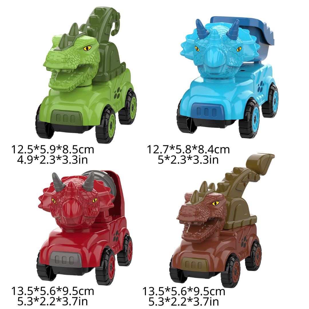 Inertial Take Apart Construction Dinosaur Truck Car T Rex Triceratops Excavator Toy for Kids